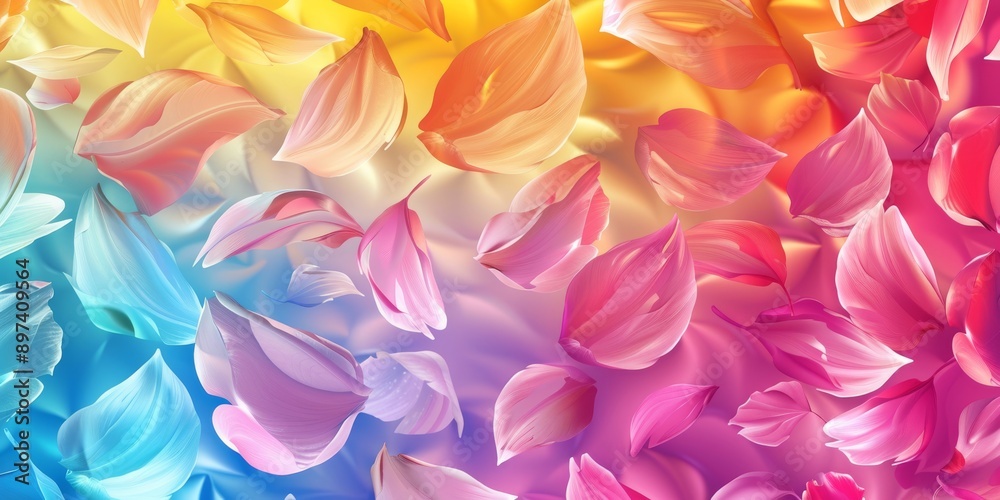 An abstract image featuring colorful petals blending in vibrant shades of blue, pink, orange, and yellow. An abstract image featuring colorful petals blending in vibrant shades of blue, pink, orange, and yellow.
