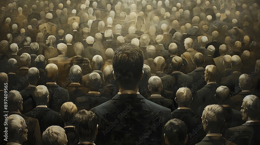 Obraz premium The Crowd: A Surreal Portrait