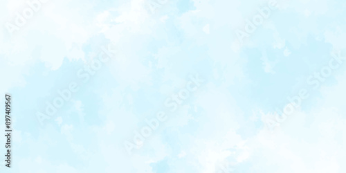 Blue sky with cloud .Beautiful blue sky with white clouds .bright cloud cover in the sun calm clear winter air background .gradient light white background.	