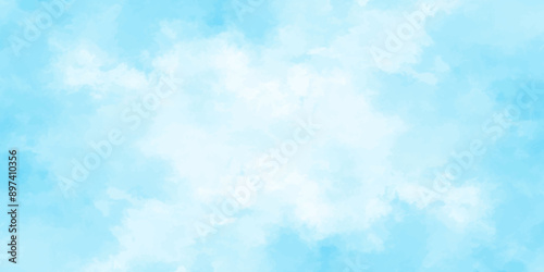 Blue sky with cloud .Beautiful blue sky with white clouds .bright cloud cover in the sun calm clear winter air background .gradient light white background.	