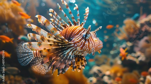 Majestic Lionfish Gliding Through the Vibrant Underwater Realm