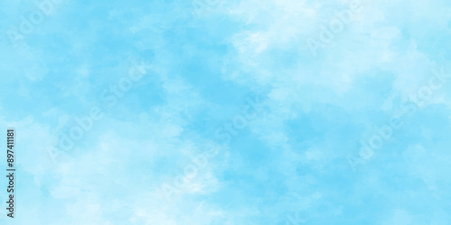 Blue sky with cloud .Beautiful blue sky with white clouds .bright cloud cover in the sun calm clear winter air background .gradient light white background.	
