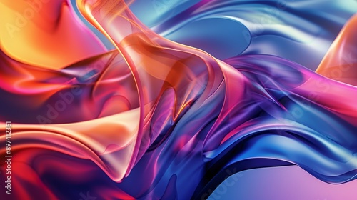 Wallpaper Mural Vibrant and dynamic abstract background with colorful waves and curves Torontodigital.ca