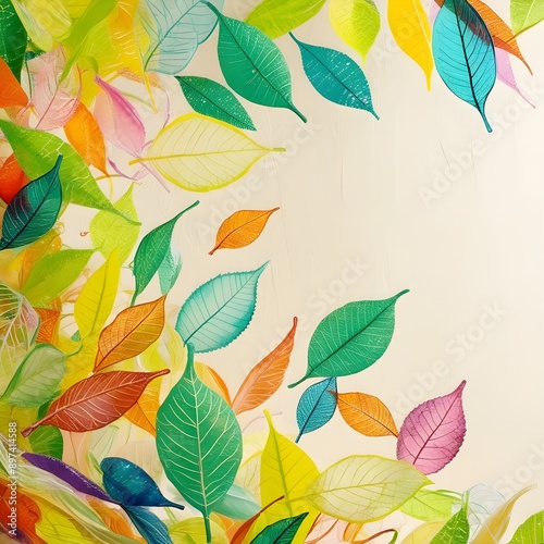 Wallpaper Mural Creative backdrop of transparent multicolored leaves Generative AI  Torontodigital.ca