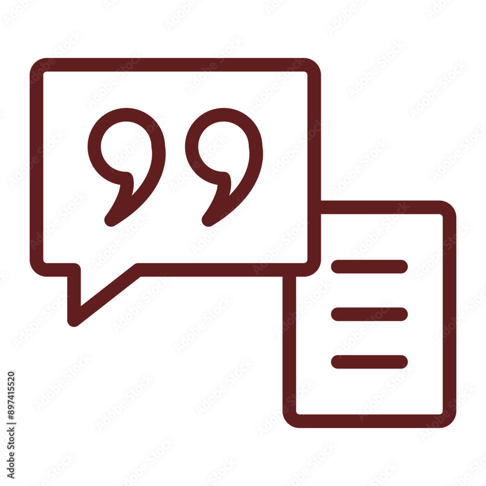 Quotation Vector Line Maroon Icon Design Quotation Vector Line Maroon Icon Design