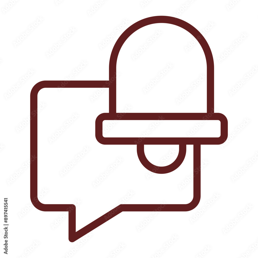 Notification Vector Line Maroon Icon Design Notification Vector Line Maroon Icon Design
