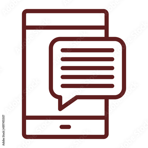 Messages Vector Line Maroon Icon Design