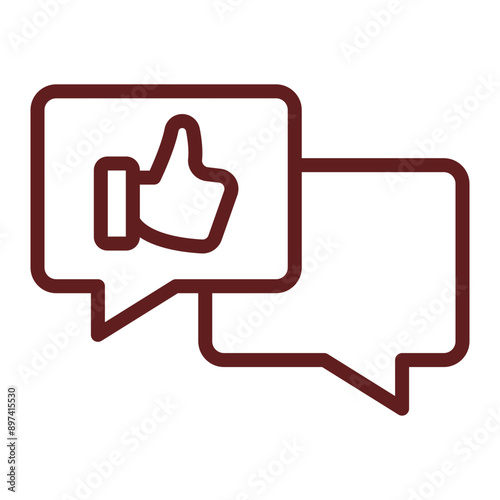 Positive Review Vector Line Maroon Icon Design