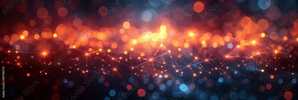 Enchanting red and blue lights in abstract background create magical bokeh effect, giving mesmerizing aura Enchanting red and blue lights in abstract background create magical bokeh effect, giving mesmerizing aura