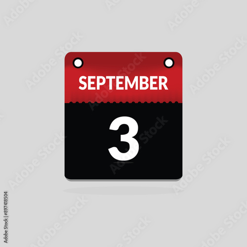 A vector illustration with Text: September 3 ST Day.