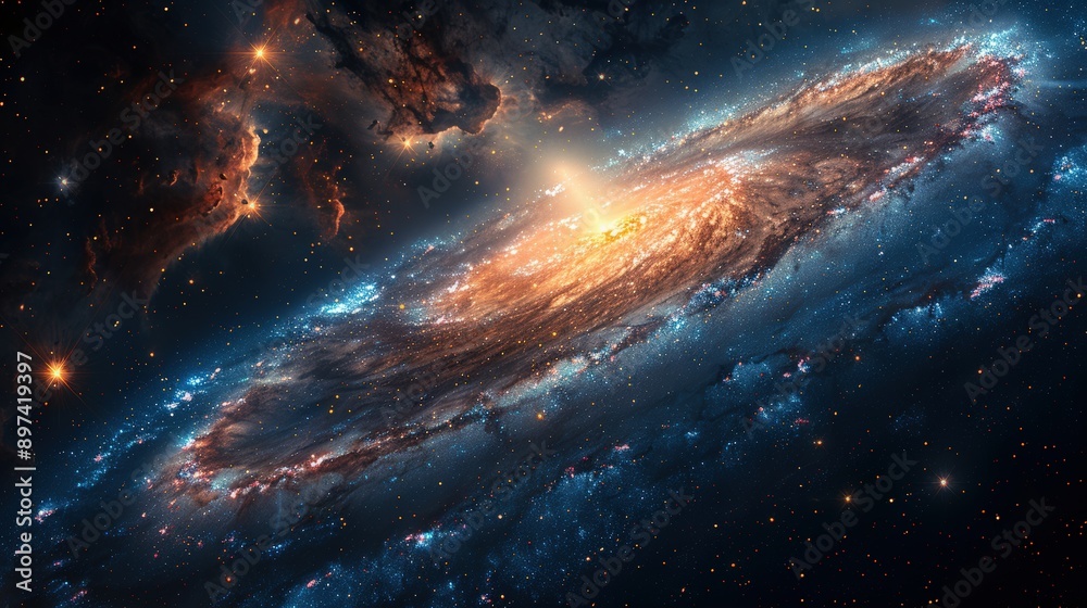 Fototapeta premium Majestic Spiral Galaxy in the Cosmos