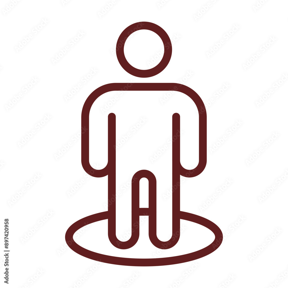 Comfort Zone Vector Line Maroon Icon Design Comfort Zone Vector Line Maroon Icon Design