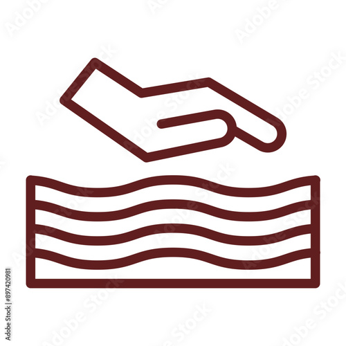 Comforter Vector Line Maroon Icon Design