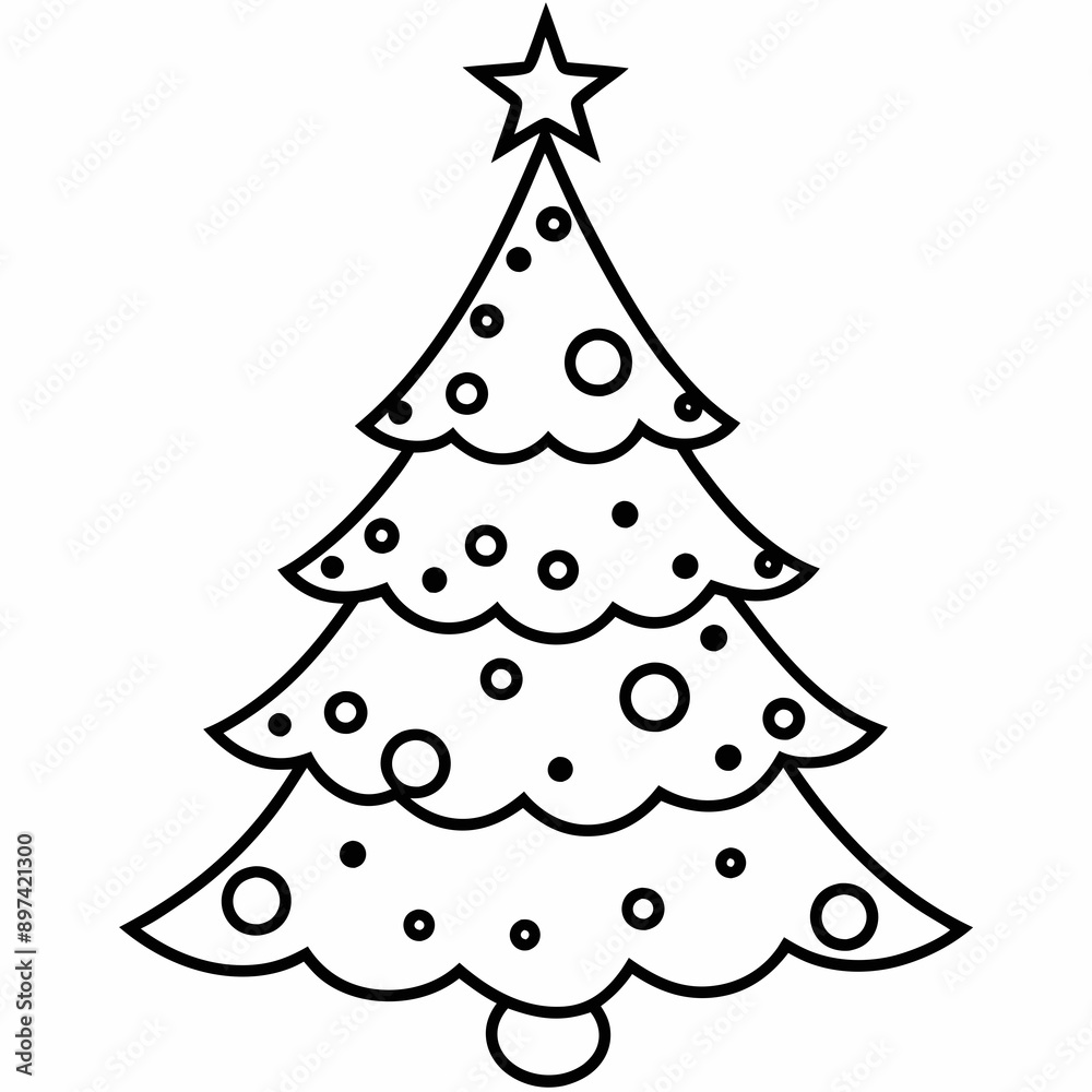Stunning vector illustration of a Christmas tree on a white background ideal for holiday projects Stunning vector illustration of a Christmas tree on a white background ideal for holiday projects
