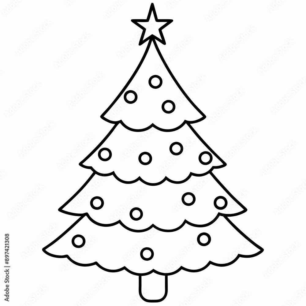 Stunning vector illustration of a Christmas tree on a white background ideal for holiday projects Stunning vector illustration of a Christmas tree on a white background ideal for holiday projects