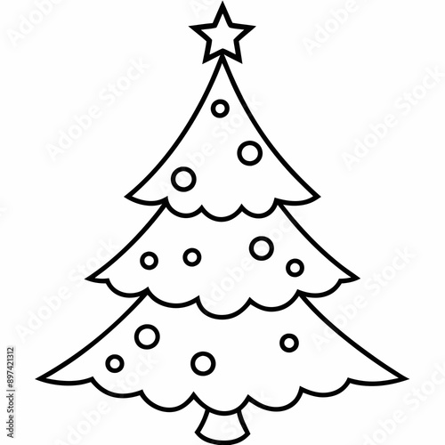 Stunning vector illustration of a Christmas tree on a white background ideal for holiday projects