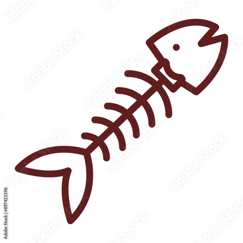 Ocean Dead Zones Vector Line Maroon Icon Design photo