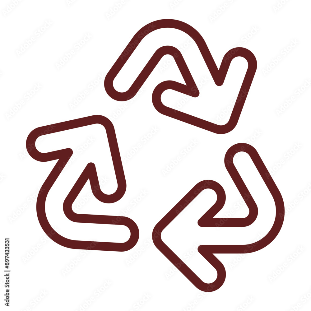 Recycling Symbol Vector Line Maroon Icon Design Recycling Symbol Vector Line Maroon Icon Design