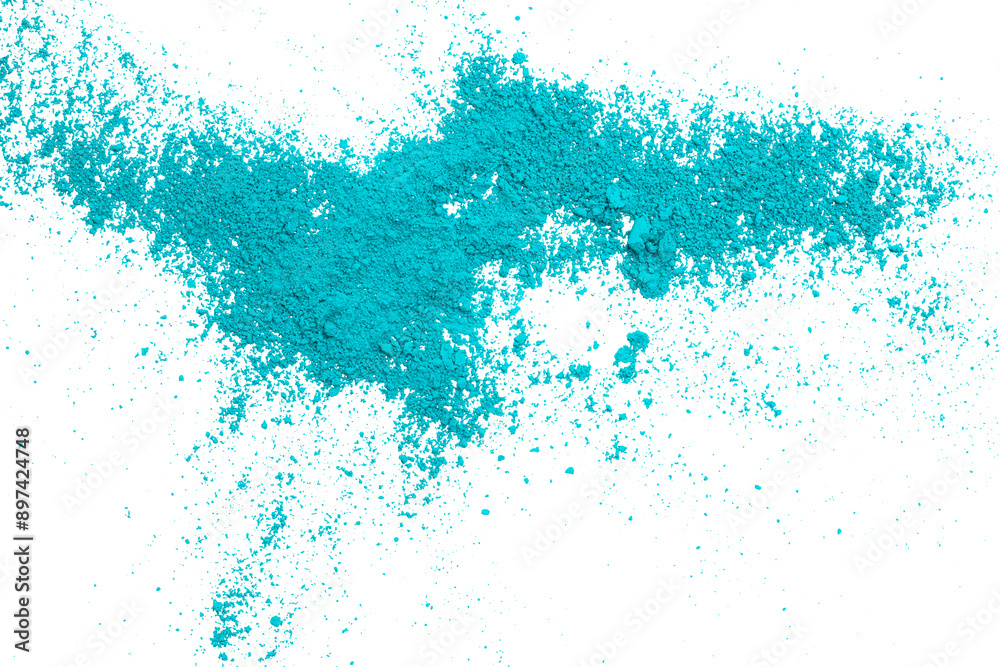 Light blue powder isolated on transparent background. Light blue powder isolated on transparent background.