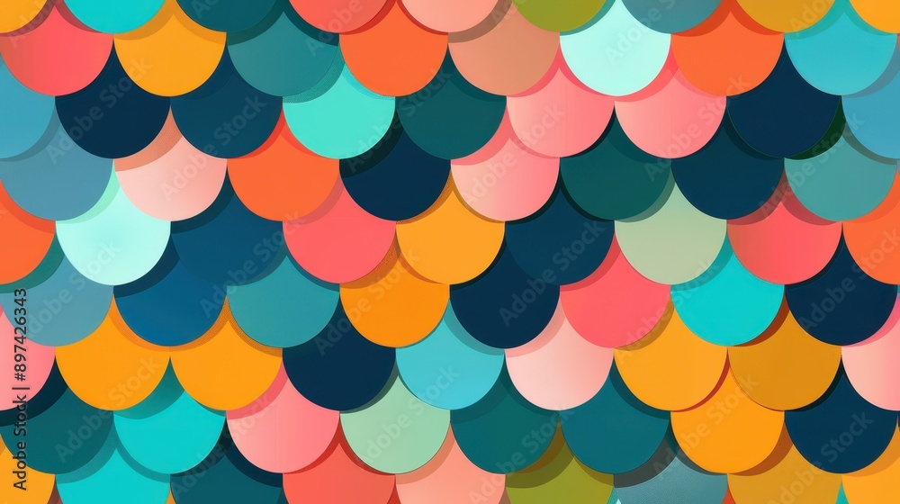 An illustrator design of a minimal fish scales pattern, soft pastel colors, near a subtle gradient background An illustrator design of a minimal fish scales pattern, soft pastel colors, near a subtle gradient background