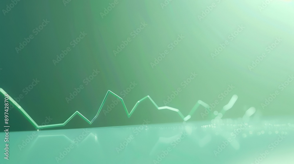 Clean line graph on soft green background, steady rise, market growth representation, modern minimalism Clean line graph on soft green background, steady rise, market growth representation, modern minimalism