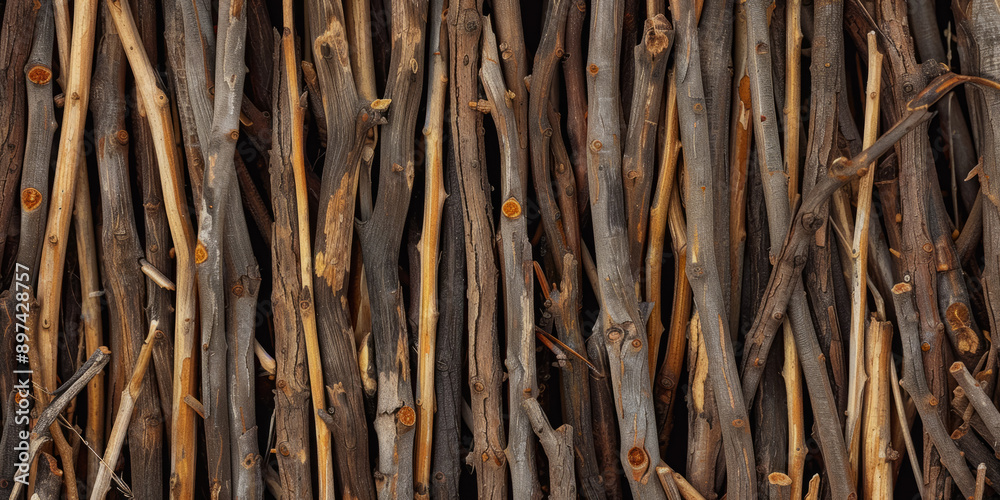 Texture Of Wooden Branches Of Twigs For Background And Other Design Solutions Created Using Artificial Intelligence