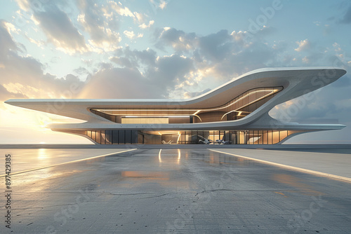 Concrete outdoor square building,Empty architectural background.