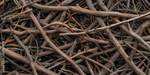 Texture Of Wooden Branches Of Twigs For Background And Other Design Solutions Created Using Artificial Intelligence