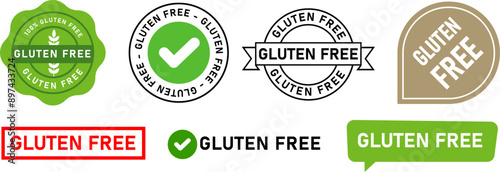 gluten free stamp icon watermark circle rectangle shape allergic healthy diet