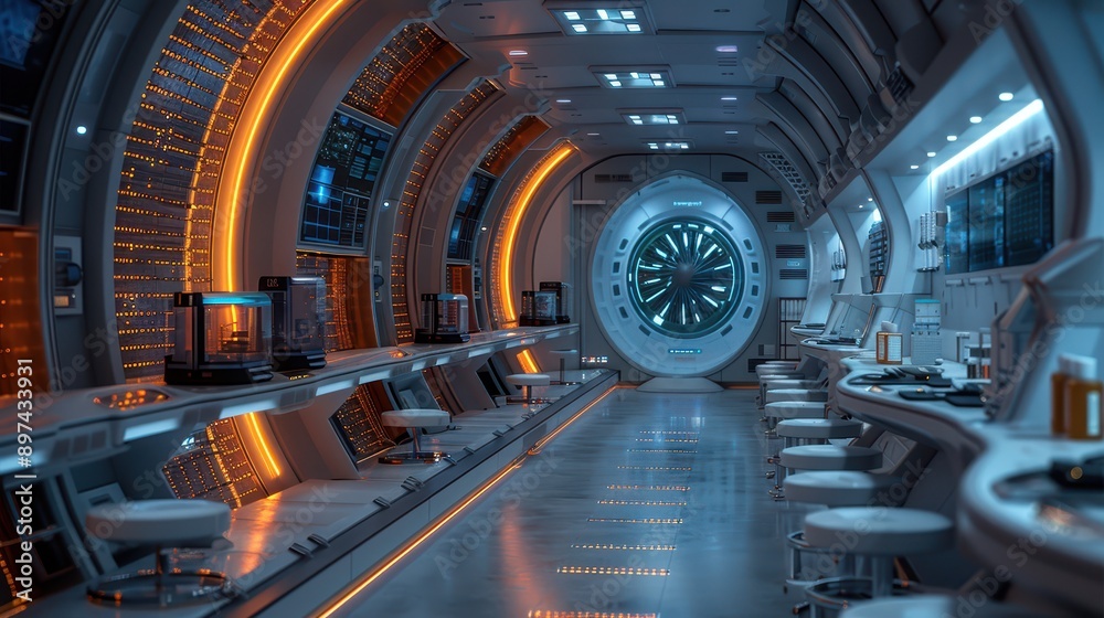 Futuristic Laboratory Interior with Advanced Genome Sequencing Equipment - Hyper-realistic 8K Digital Rendering Futuristic Laboratory Interior with Advanced Genome Sequencing Equipment - Hyper-realistic 8K Digital Rendering