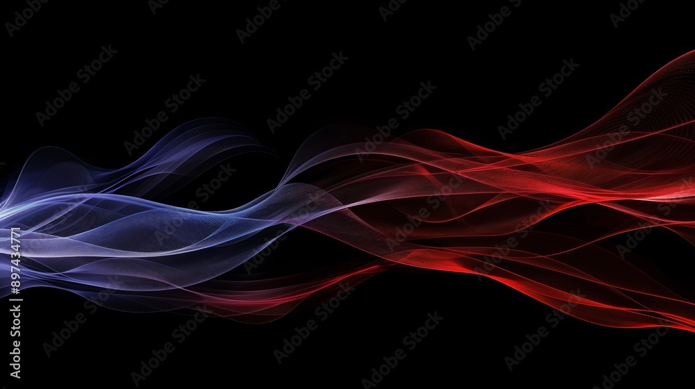 Dynamic red and blue light trails in abstract background convey energy and motion Dynamic red and blue light trails in abstract background convey energy and motion
