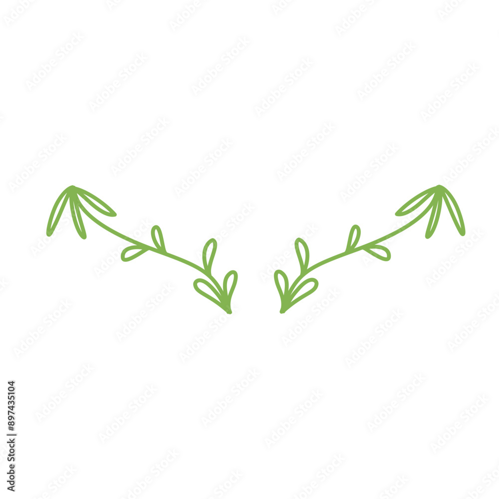 Fototapeta premium Floral frame illustration line color decoration design icon line green blue