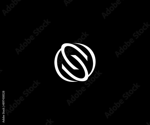 S letter circle clean logo design