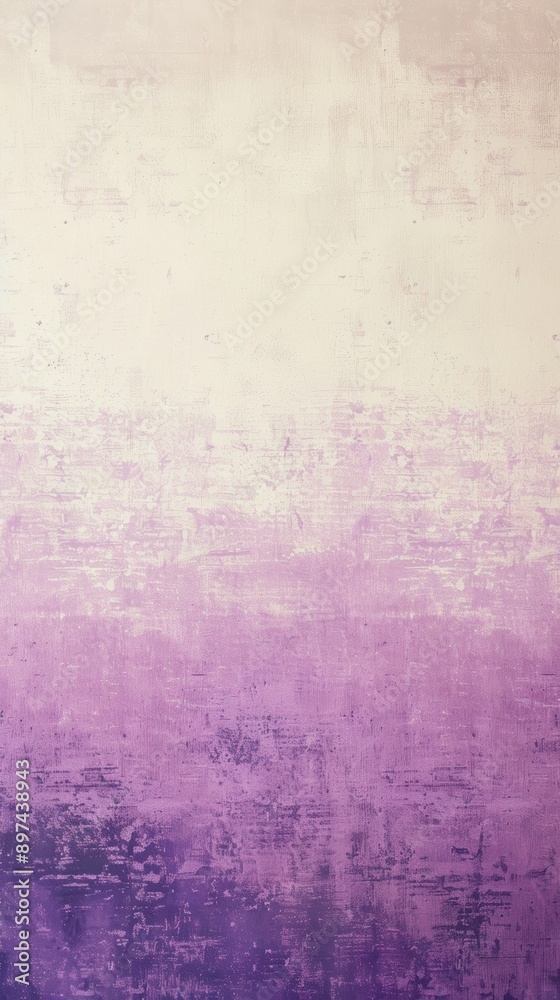 Obraz premium Distressed painted wall texture background with light beige to deep purple gradient. Grunge vintage look adds character, perfect for creative projects. Adds nostalgia and style to projects