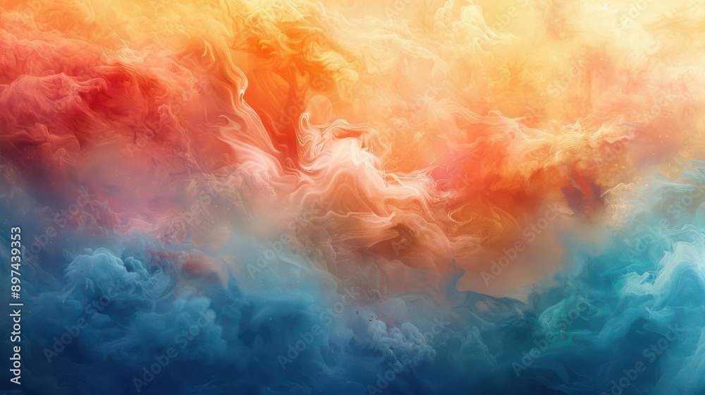 Fototapeta premium Soft and flowing watercolor effects in an artist's studio