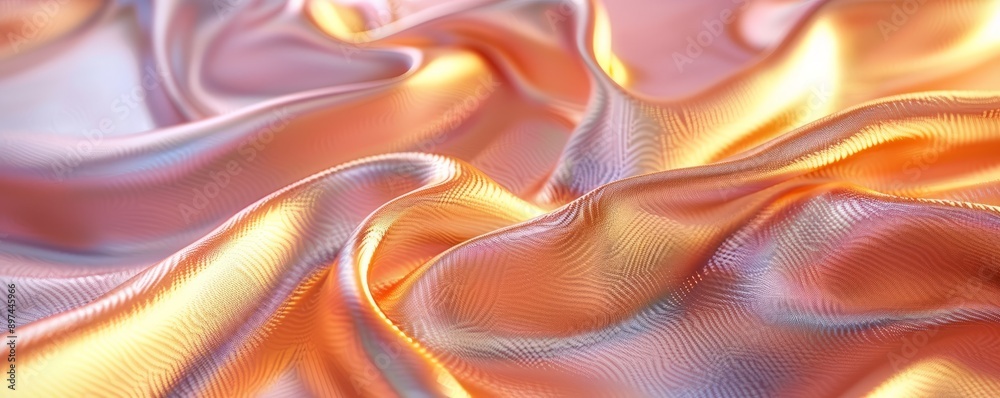 Obraz premium Elegant Satin Fabric Texture Background, 4K hyperrealistic photo
