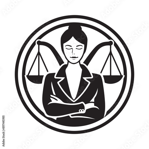 Lady Justice Logo Images vector. Law firm vector logo design isolated on white background