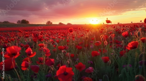 Poppy Field Sunset