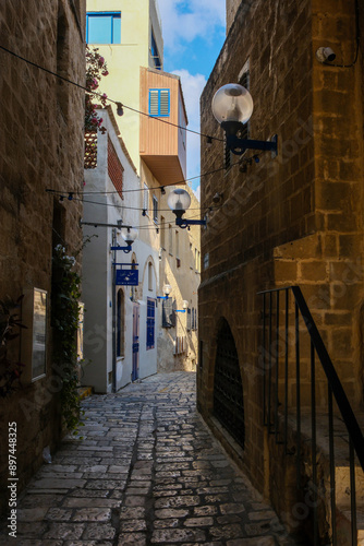 Fototapeta Naklejka Na Ścianę i Meble -  Narrow Alleys of Jaffa's Old City, Israel