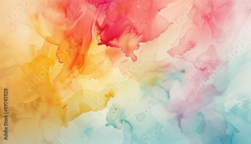 Abstract Watercolor Painting with Pastel and Earthy Hues