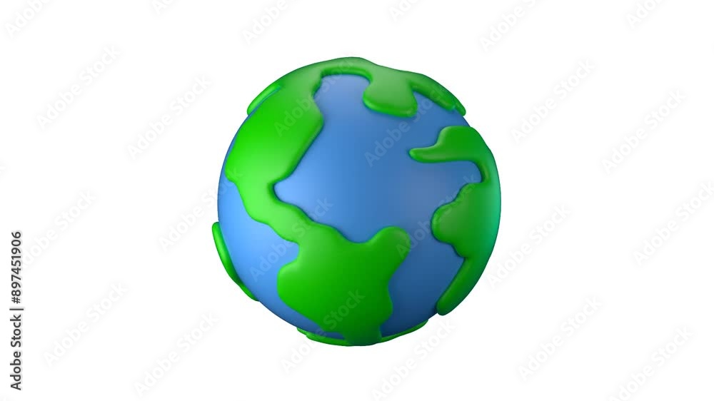 3d render earth spinning loop for world environment day go green illustration 3d render earth spinning loop for world environment day go green illustration