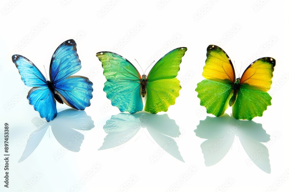 trio of colorful butterflies trio of colorful butterflies