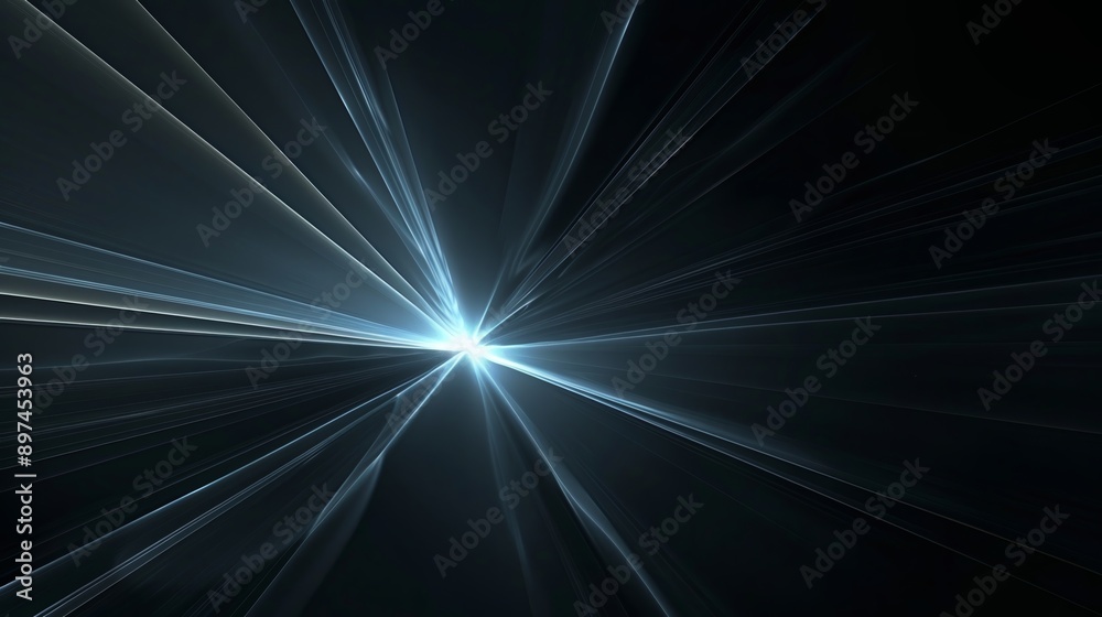 Dark background with abstract light beams emanating from a central point Dark background with abstract light beams emanating from a central point