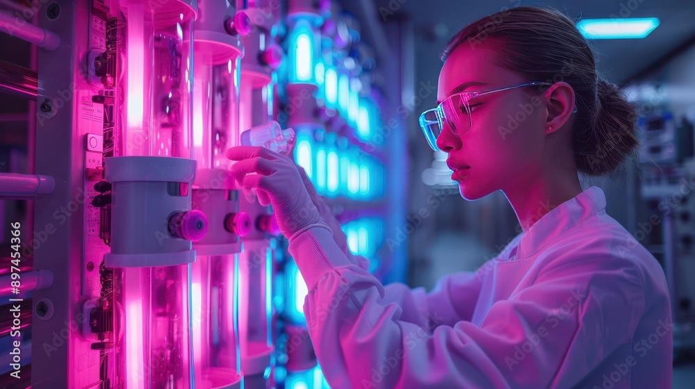 Hyper-Realistic 8K Digital of Healthcare Worker Disinfecting Medical Equipment in Hospital Room with UV Light Device Hyper-Realistic 8K Digital of Healthcare Worker Disinfecting Medical Equipment in Hospital Room with UV Light Device