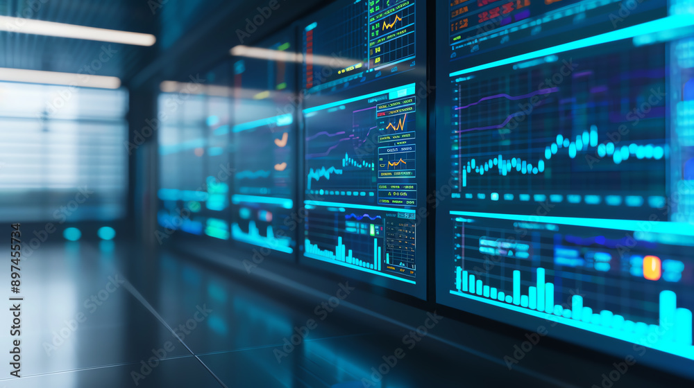 Visualizing timebased currency fluctuations, world clock and live data display, crisp lighting, hightech and informative setting Visualizing timebased currency fluctuations, world clock and live data display, crisp lighting, hightech and informative setting