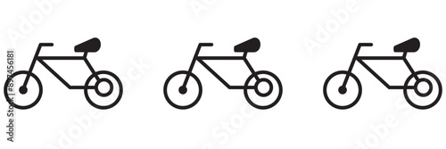  A bicycle icon for an urban environment. A modern bike, a set of icons. Bicycle parking on a special territory. 