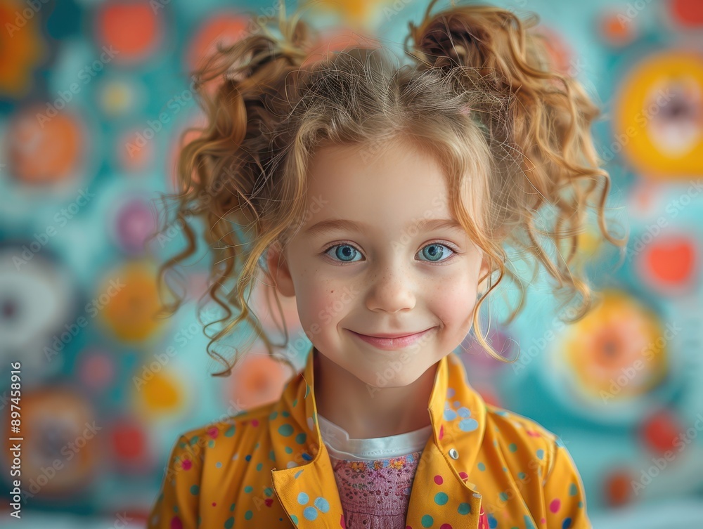 Happy Kid at Check-Up with Playful Health Illustrations - Pediatric Medical Exam and Healthcare Concept Happy Kid at Check-Up with Playful Health Illustrations - Pediatric Medical Exam and Healthcare Concept