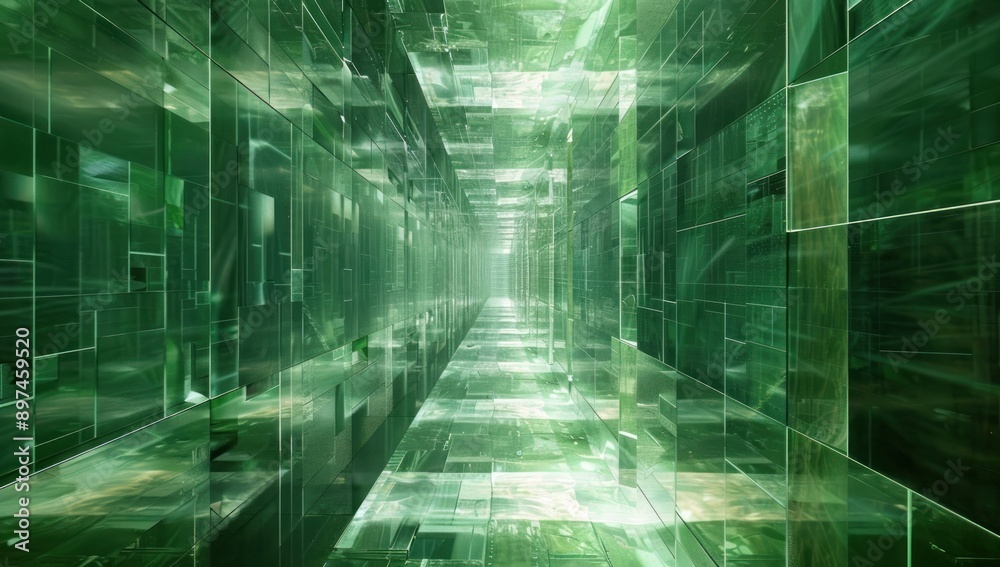 Obraz premium Abstract Green Corridor
