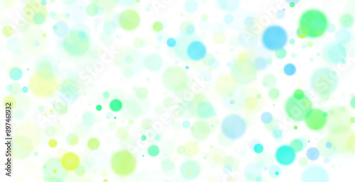 Abstract green bokeh on a transparent horizontal background.