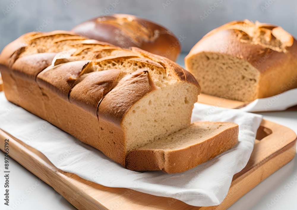 Freshly baked bread isolated on white. Freshly baked bread isolated on white.